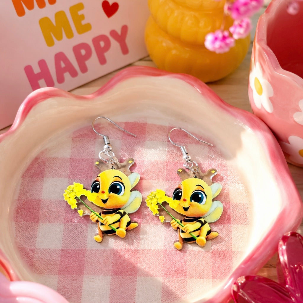 Pollinator Princess Earrings (2D not 3D)