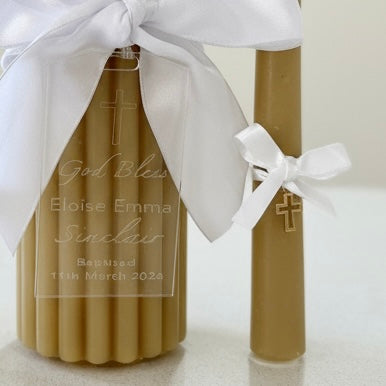Baptism / Christening / Naming Day Candle & Godparent Candles Set