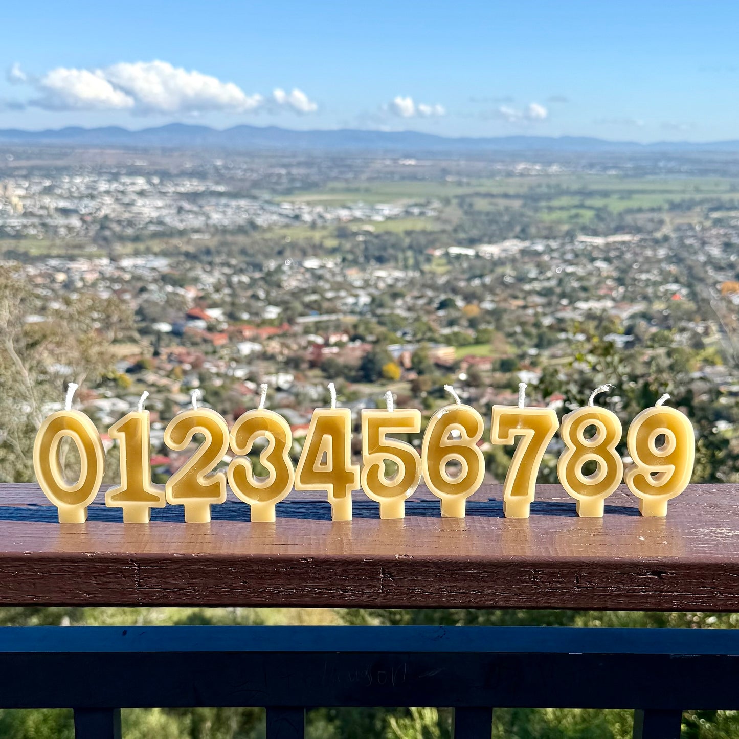 Handmade beeswax birthday number and/or taper candles (pack of 10)