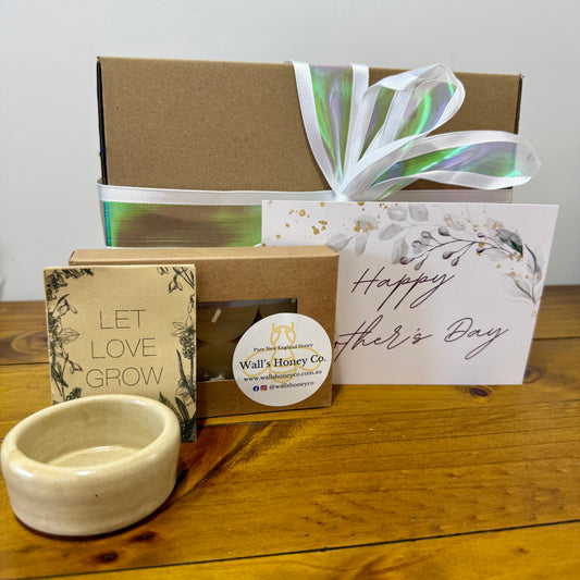 Mothers Day “Dune” Pottery Pottery Tea Light Candle & Seed Gift Box