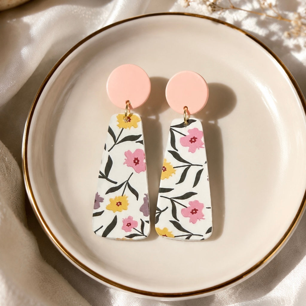 “Pretty in Posies” Drop Earrings