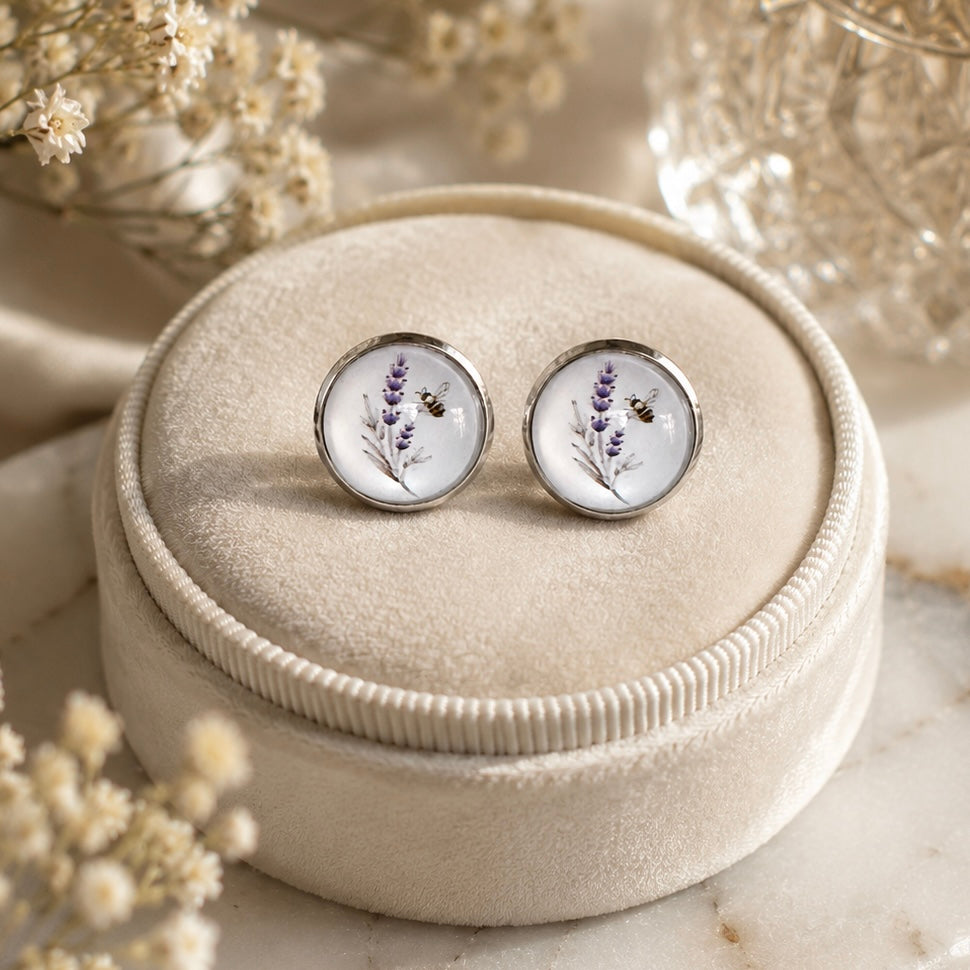 Lavender Buzz Stud Earrings