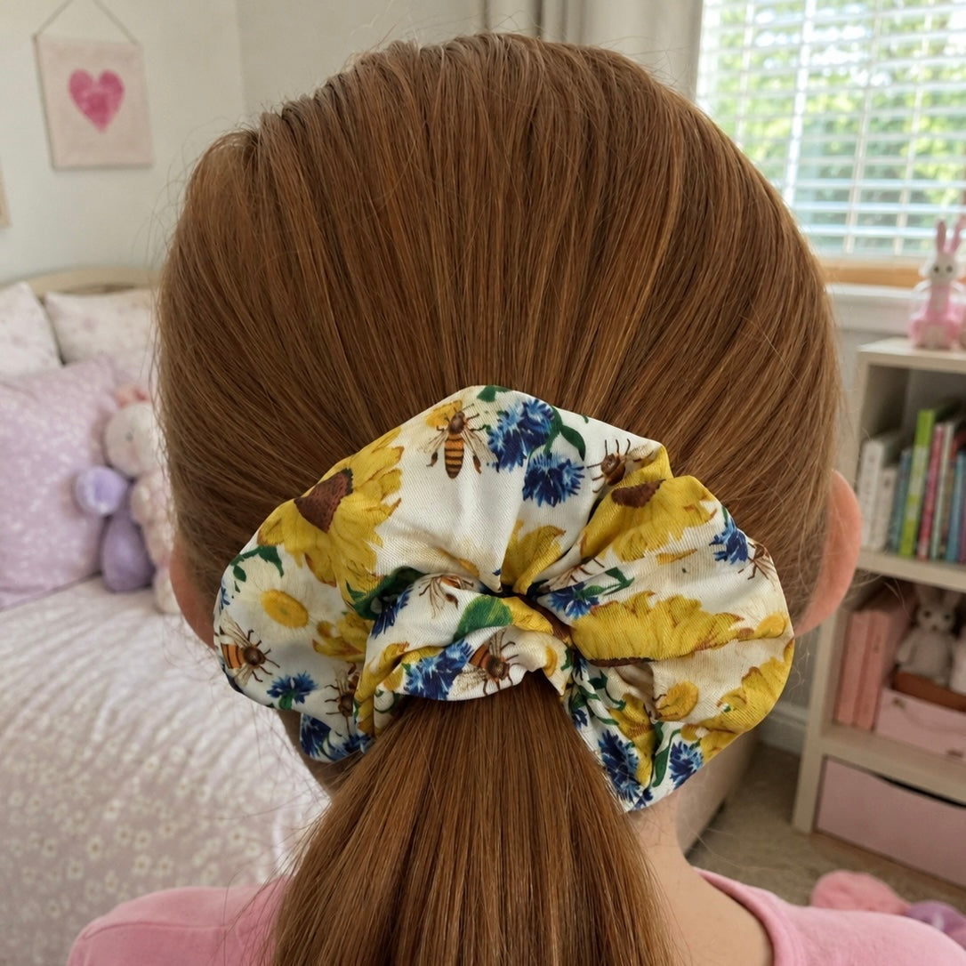 3 Pack of Bee & Floral Hair Scrunchies