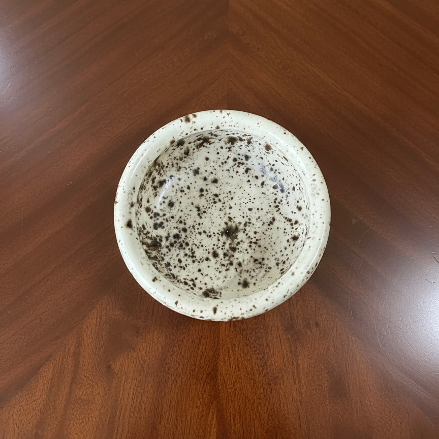 “Speckled” Pottery Tall Tea Light Beeswax Candle Holder and Pack of 6 candles