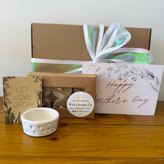 Mothers Day “Dotti” Pottery Pottery Tea Light Candle & Seed Gift Box