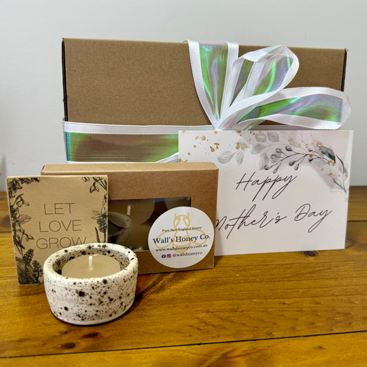 Mothers Day “Brook” Pottery Pottery Tea Light Candle & Seed Gift Box l