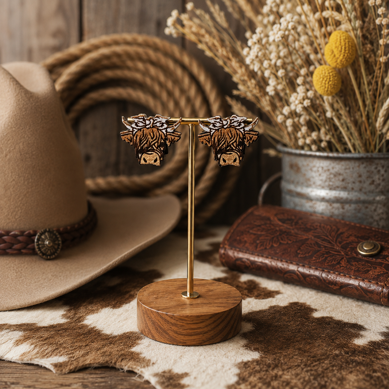 Highland Cow Stud Earrings