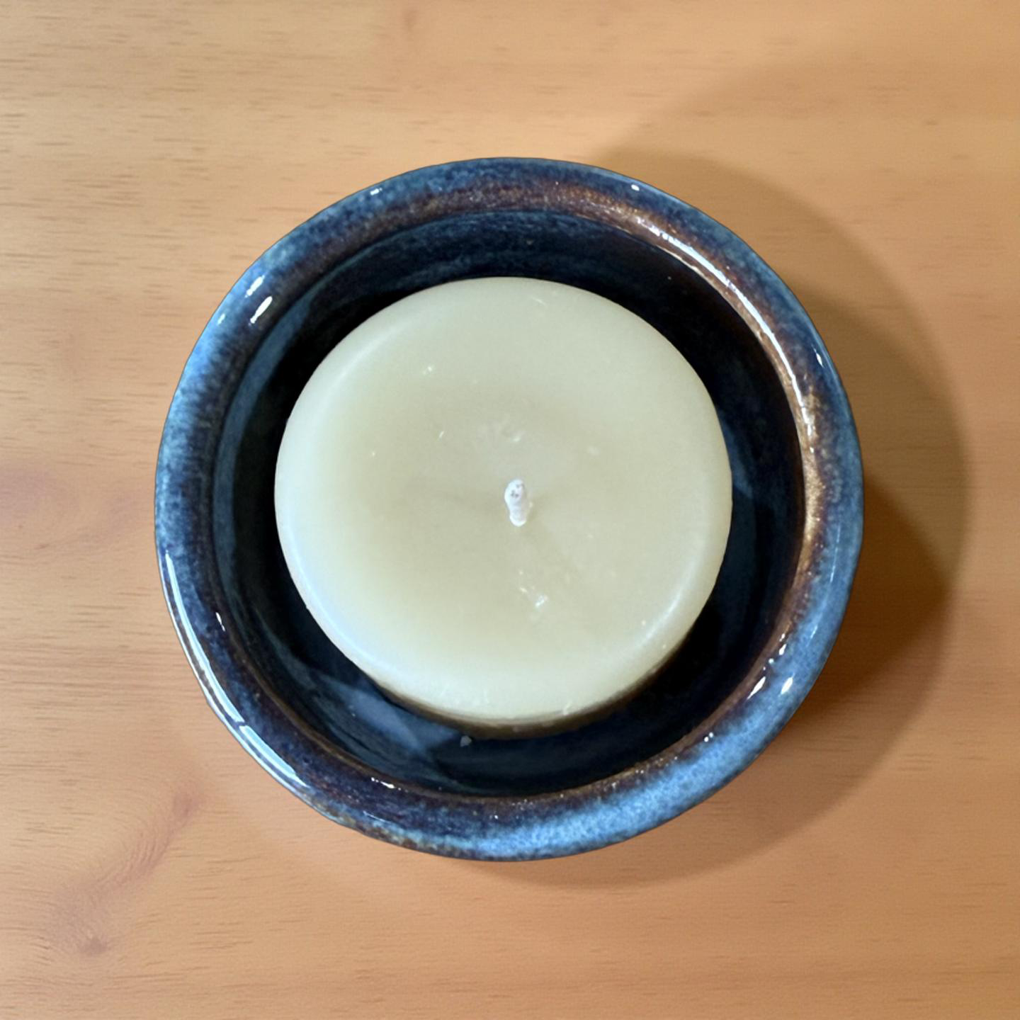 “Seraphine” Pottery Tall Tea Light Beeswax Candle Holder and Pack of 6 candles