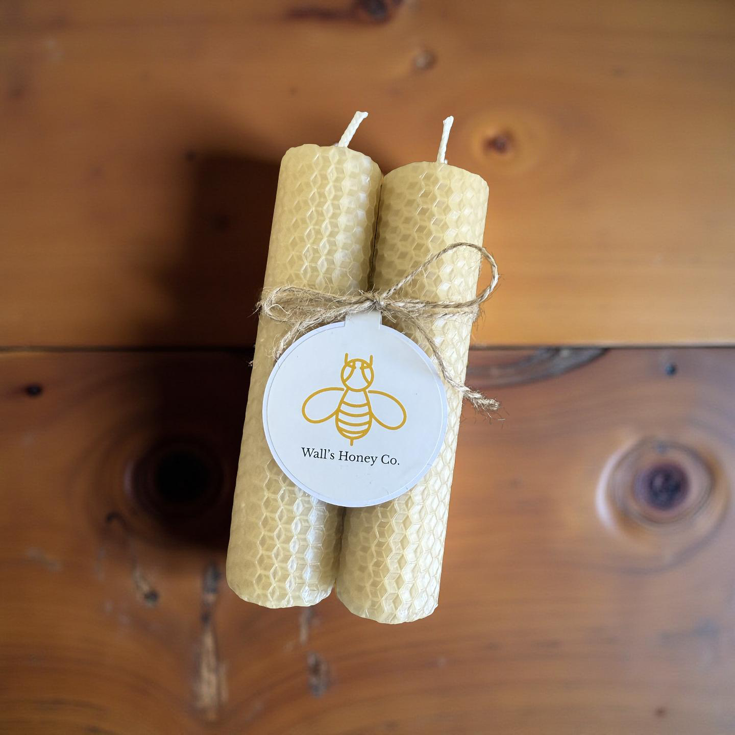 Artisan Hand Rolled Pure Beeswax Pillar Candles