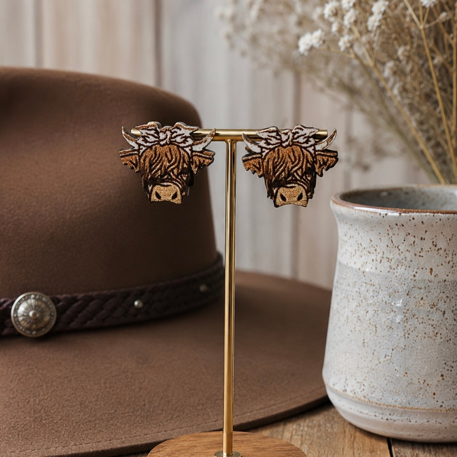 Highland Cow Stud Earrings
