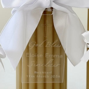 Baptism / Christening / Naming Day Candle & Godparent Candles Set