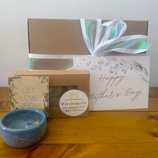 Mothers Day “Bloom” Pottery Pottery Tea Light Candle & Seed Gift Box l