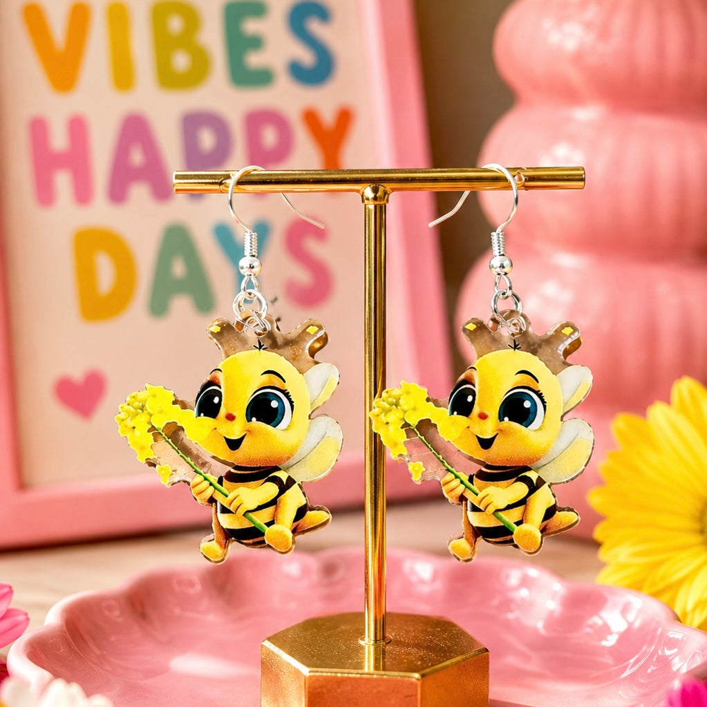 Pollinator Princess Earrings (2D not 3D)