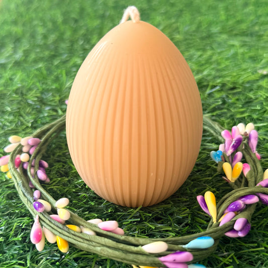 Fluted Pure Beeswax Easter Egg Candle