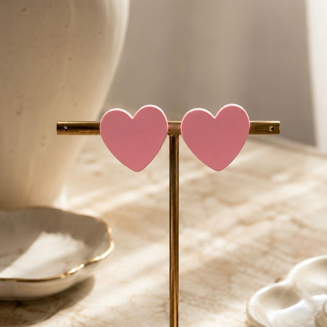 Honey Heart Studs