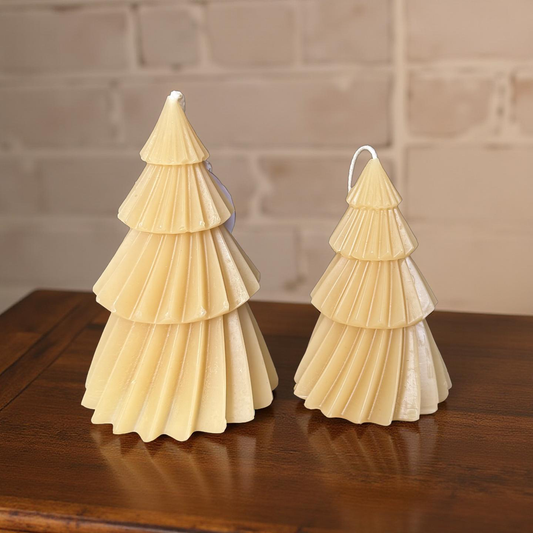 Christmas Tree / Pine Tree Pure Beeswax Candle - 9cm and 11.5cm