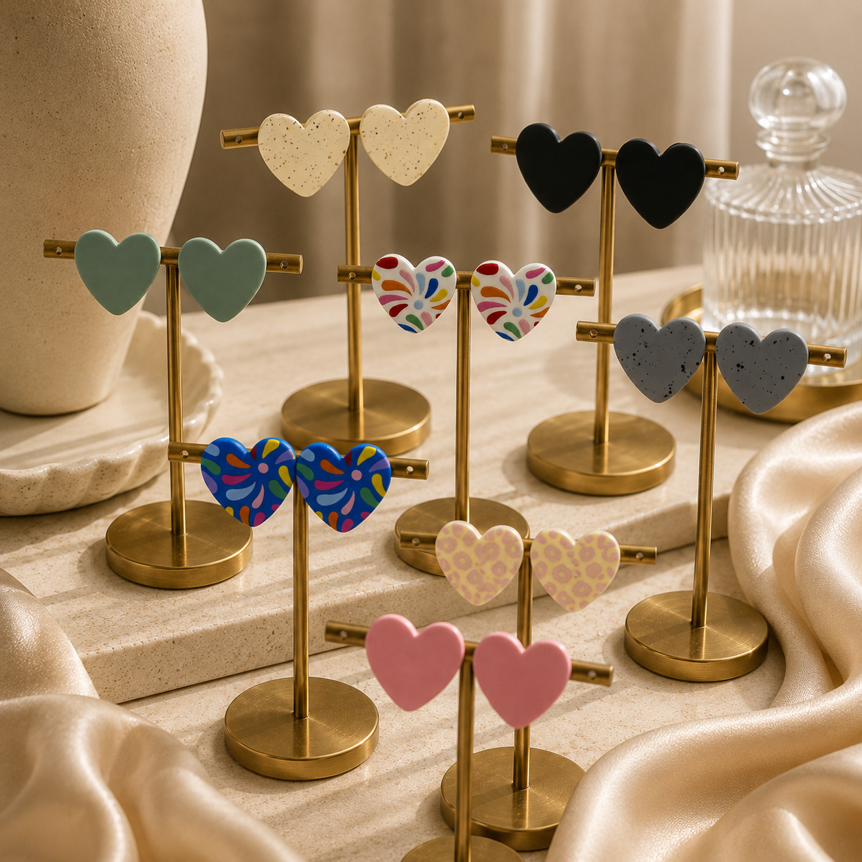 Honey Heart Studs