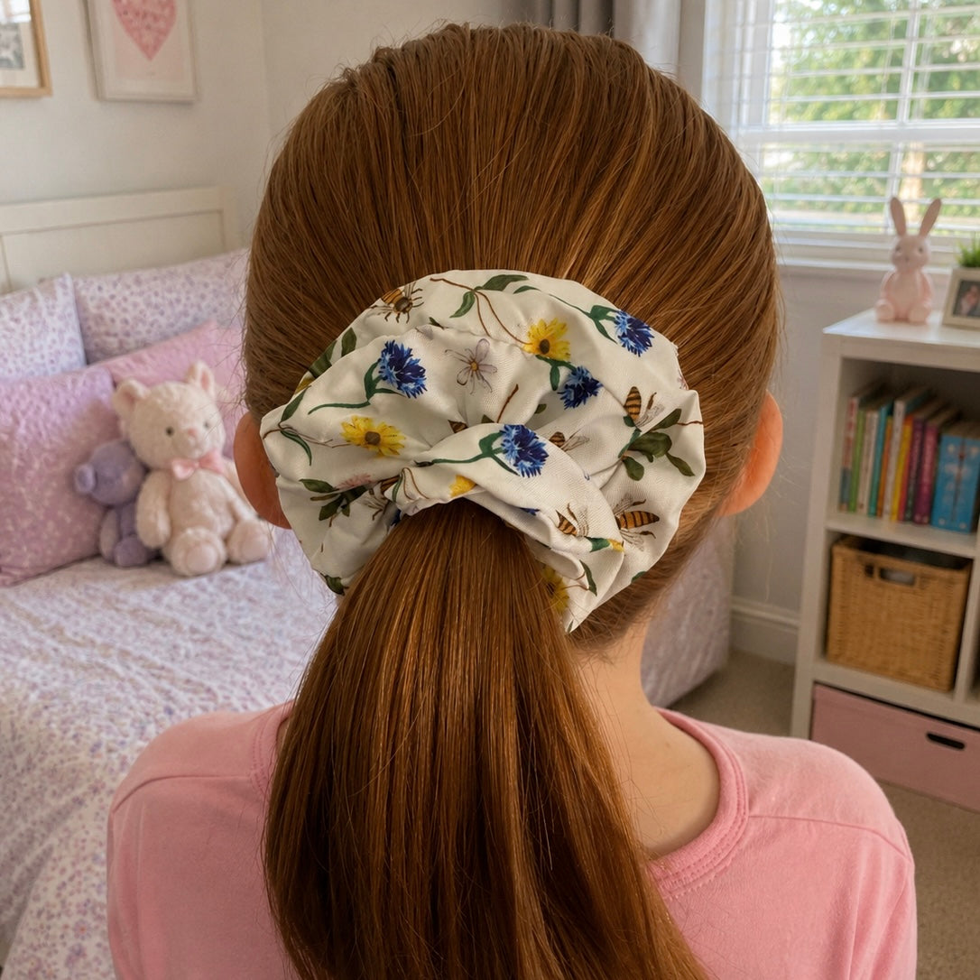 3 Pack of Bee & Floral Hair Scrunchies