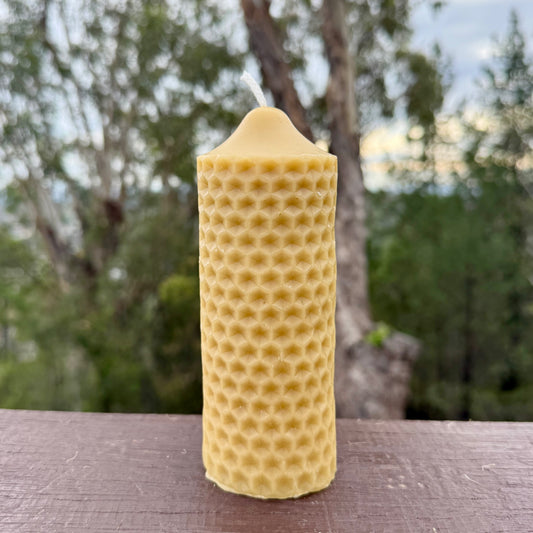 Honeycomb Textured Pure Beeswax Candle
