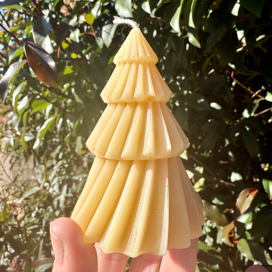 Christmas Tree / Pine Tree Pure Beeswax Candle - 9cm and 11.5cm