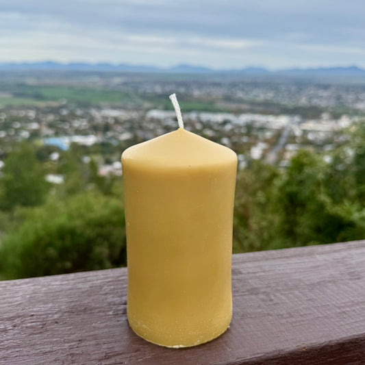 12cm Large Pure Beeswax Pillar Candle (6.5cm diameter)