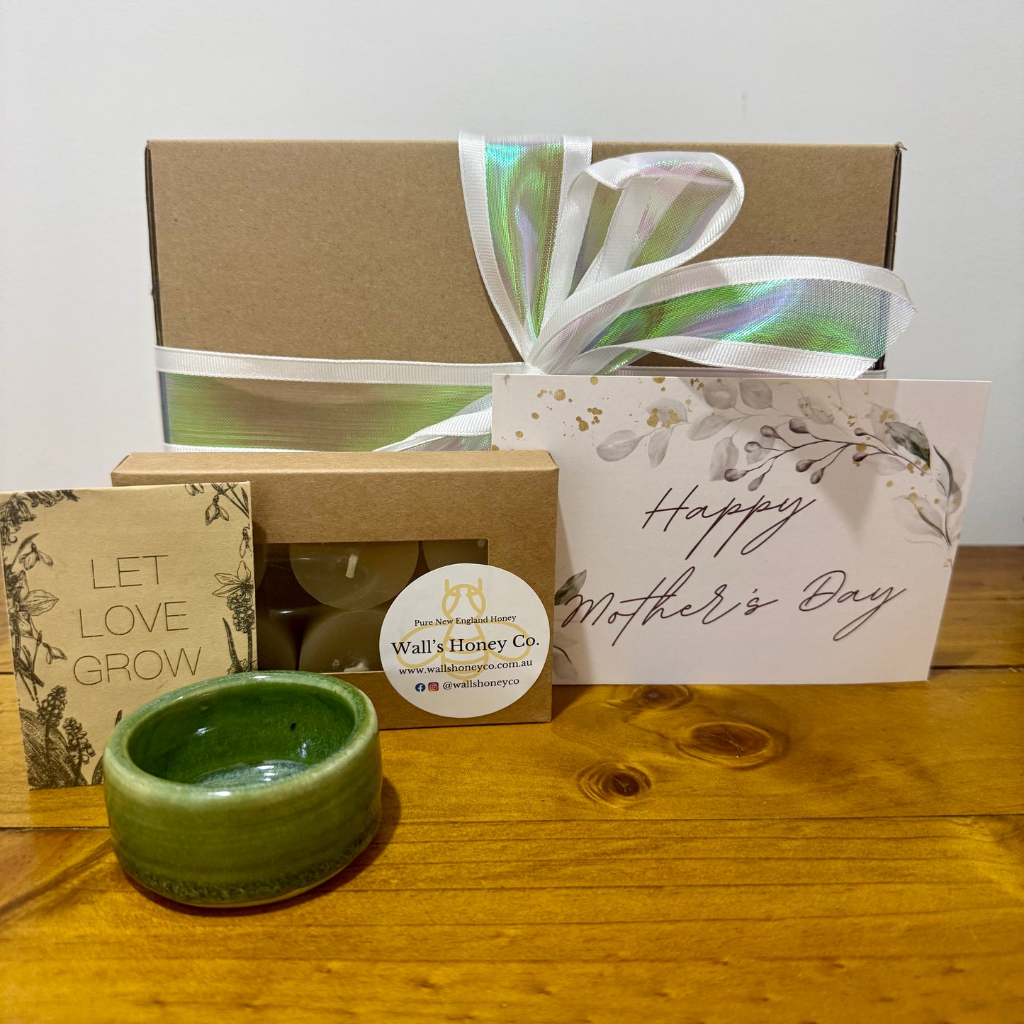 Mothers Day “Acacia” Pottery Pottery Tea Light Candle & Seed Gift Box