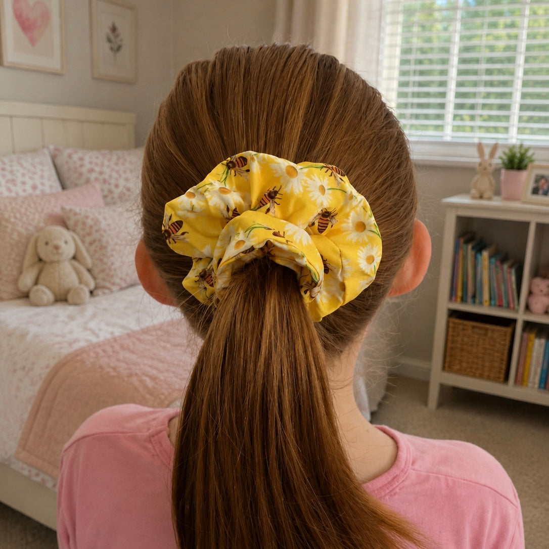 3 Pack of Bee & Floral Hair Scrunchies