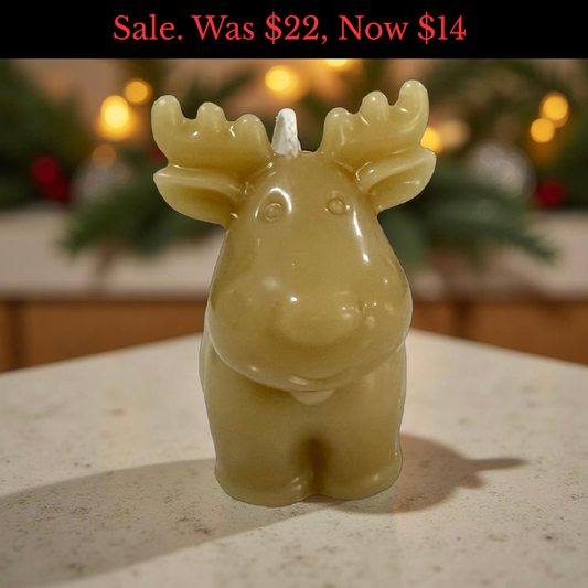 Sale - Rudolph Reindeer Beeswax Candle