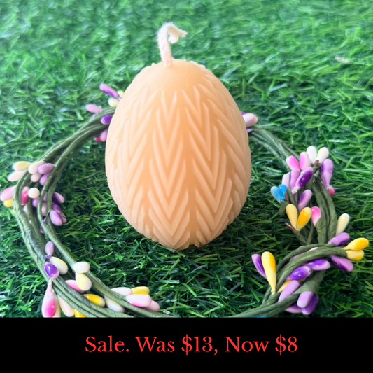 Sale - Chevron Egg Beeswax Candle