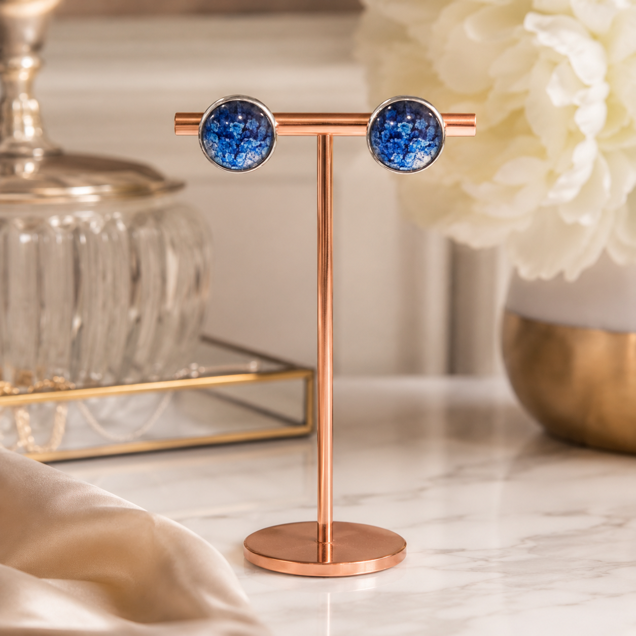 “Forget Me Not” Blue Stud Earrings