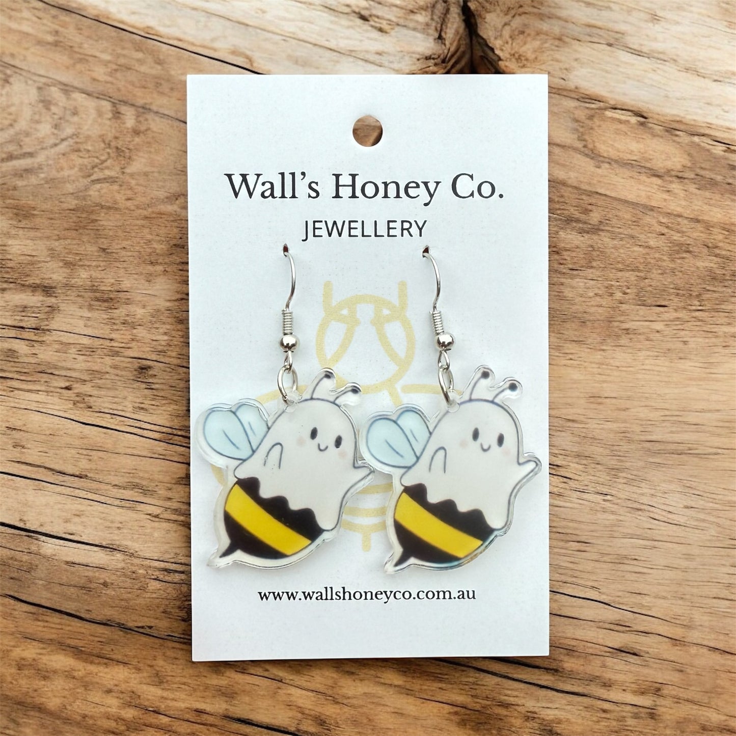Spooky Ghost Halloween Bee Earrings