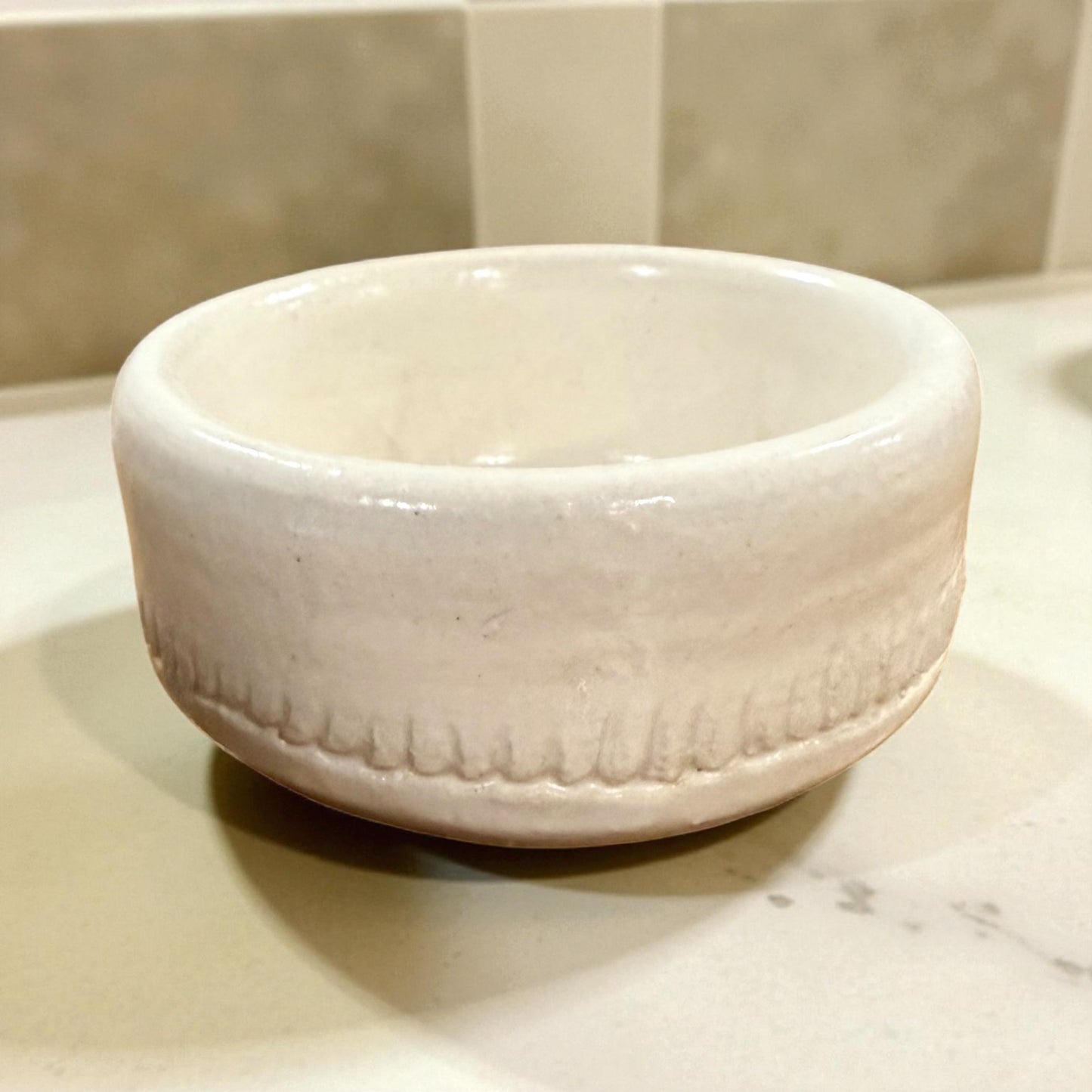 “Alabaster Glow” Pottery Tall Tea Light Beeswax Candle - Pack of 6.