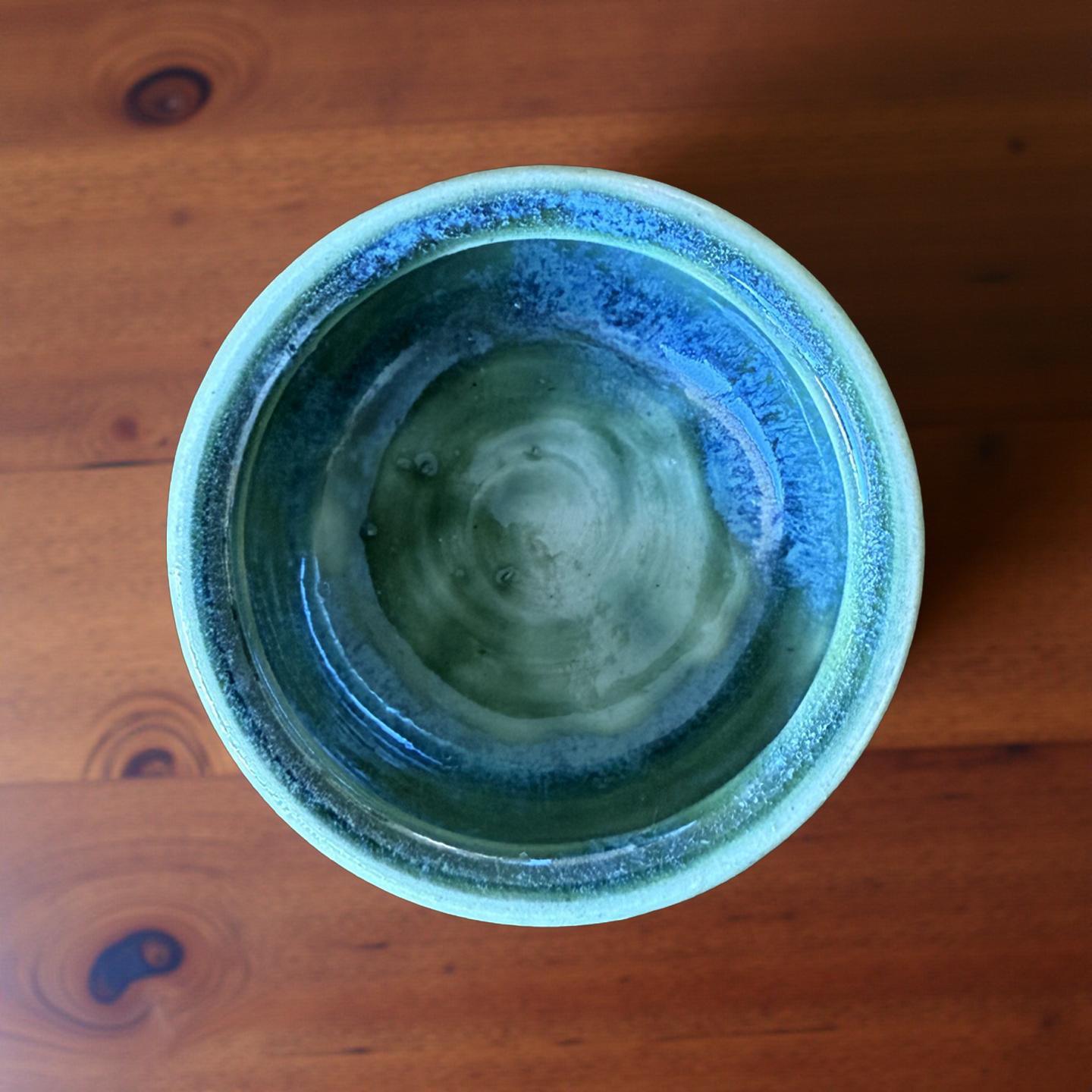 “Jade” Pottery Tall Tea Light Beeswax Candle Holder and Pack of 6 candles