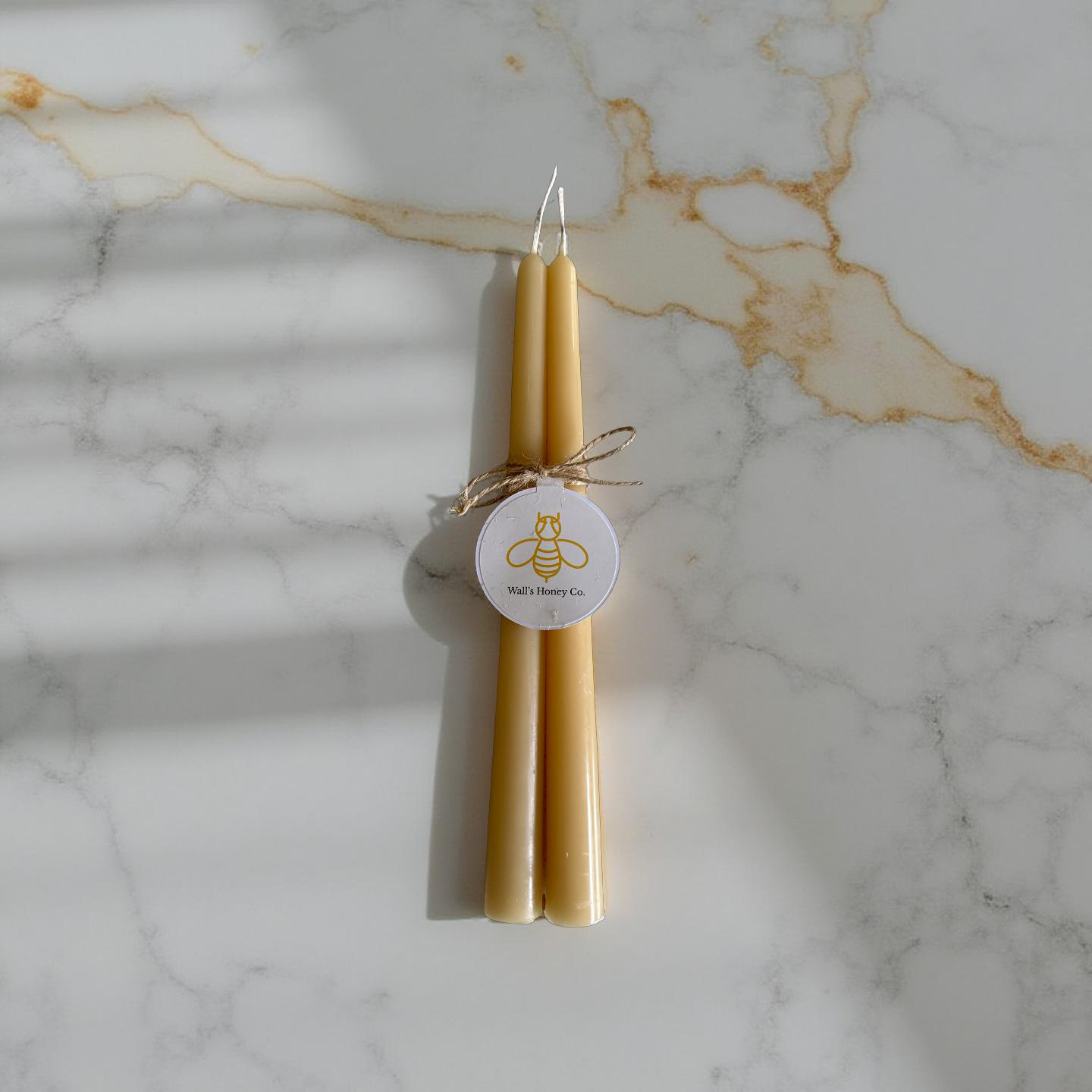 26cm / 30cm Tall Pure beeswax Taper Candle - Pair