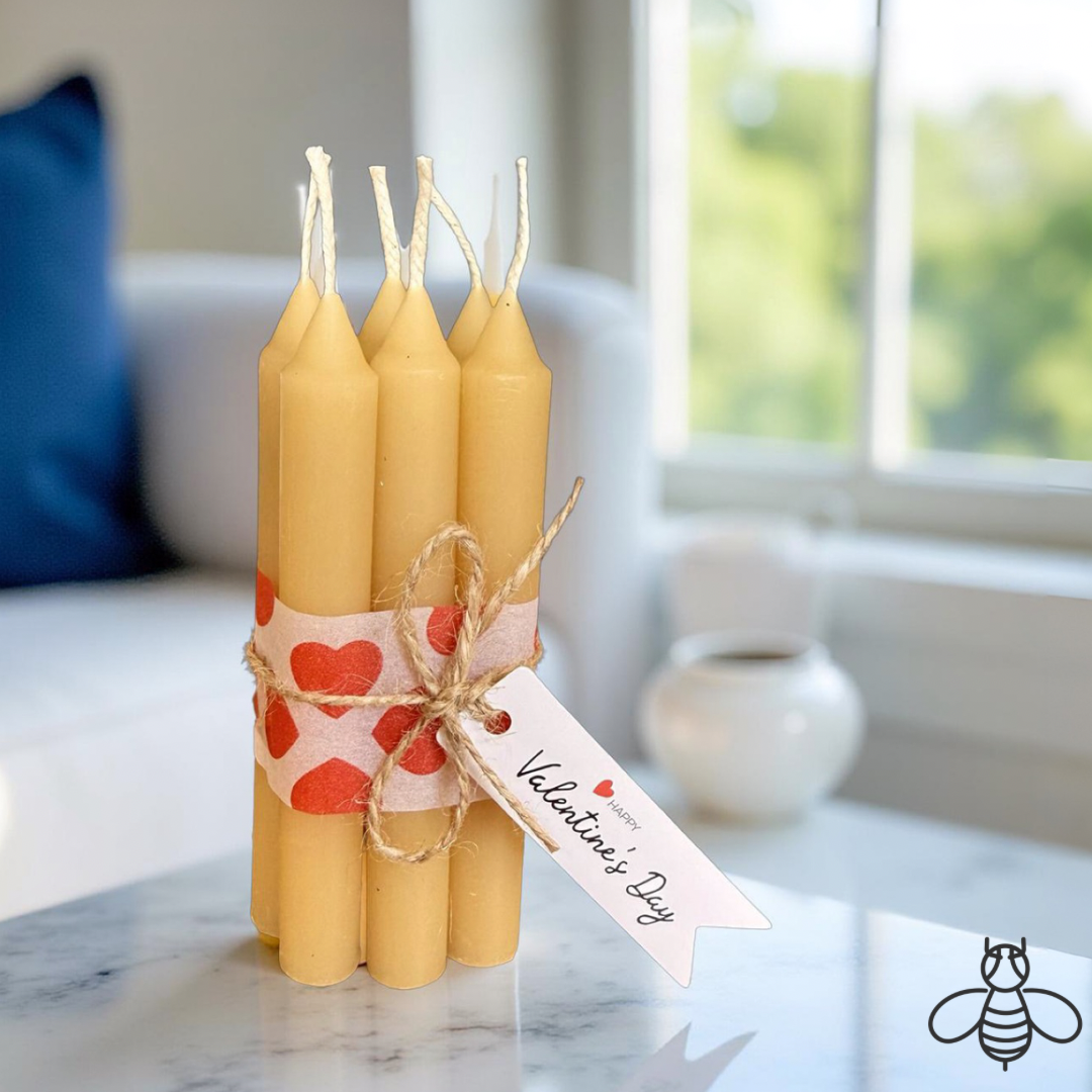 6 Valentines Day 12cm Taper Candles