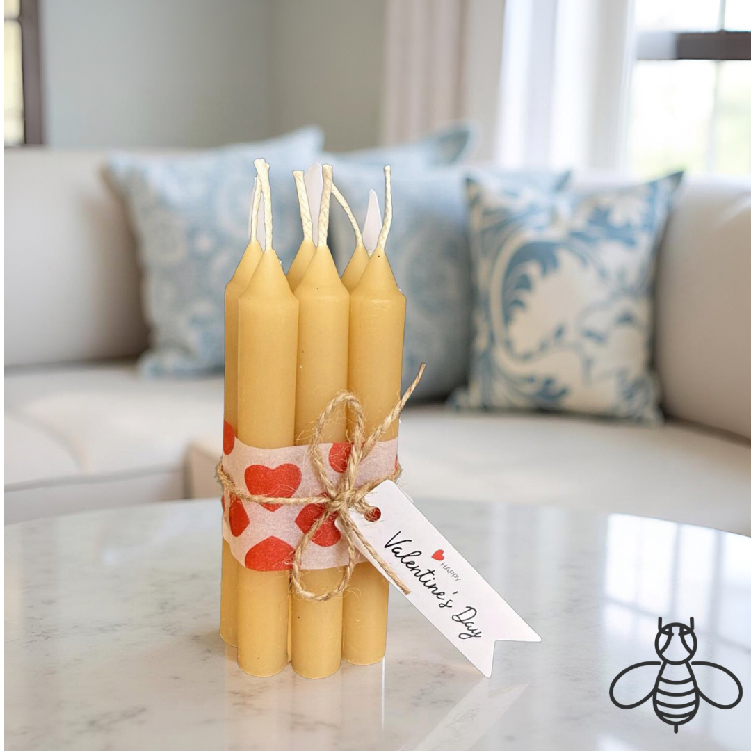 6 Valentines Day 12cm Taper Candles