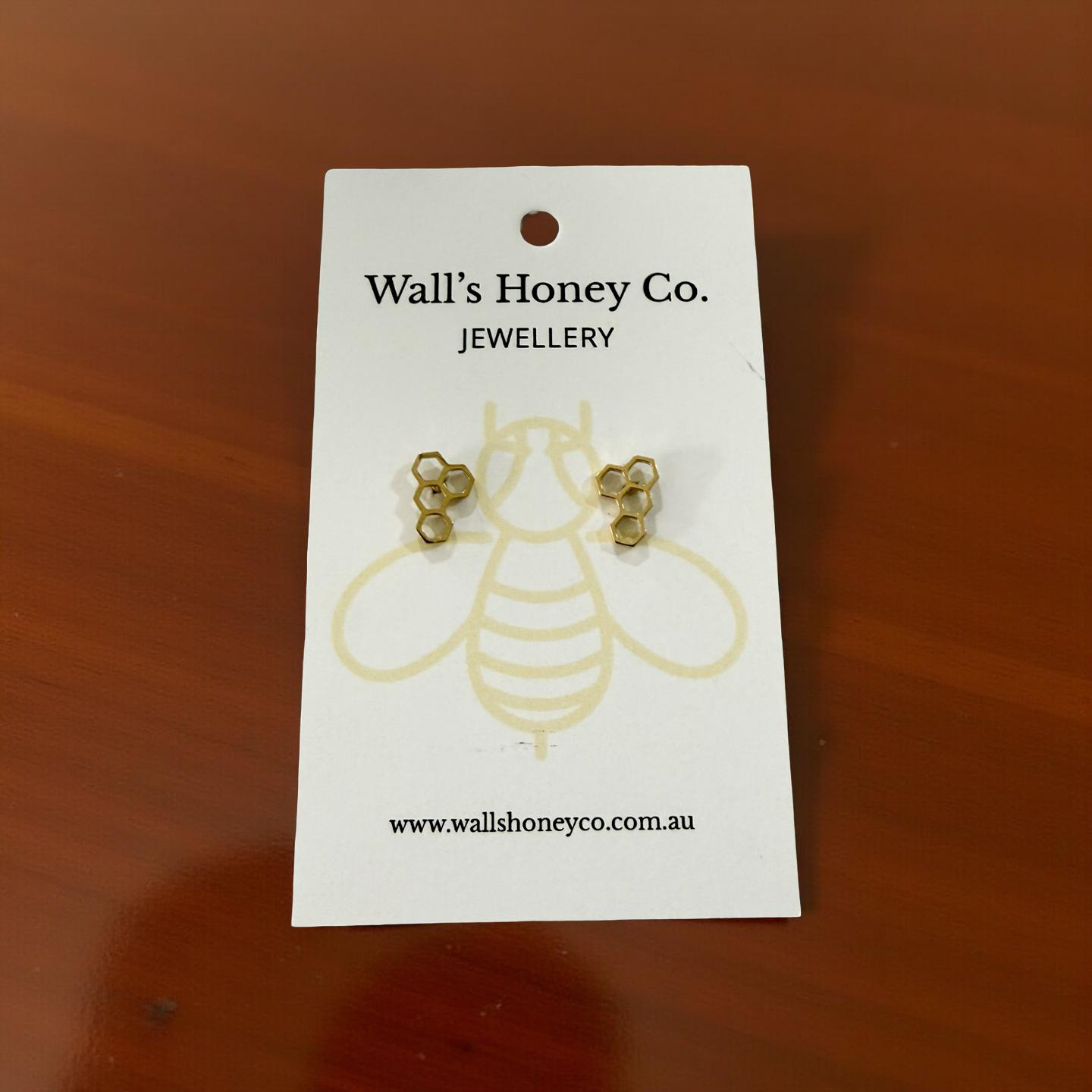 Honeycomb patterned earrings (stainless steel - 4 finishes)